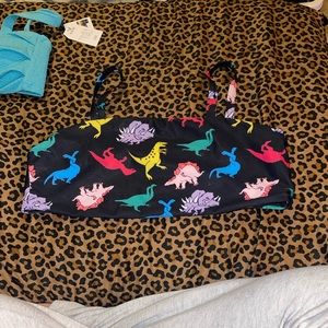 Shein dinosaur bikini top